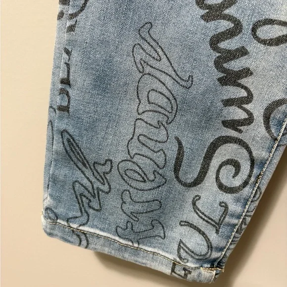 Joseph Ribkoff Lettering Jeans Style 221926 Skinny Mid Rise Crop - Picture 4 of 13